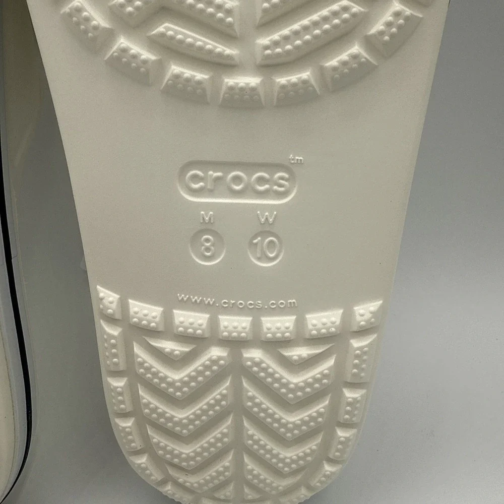 CROCS 205392-126 Unisex-Adults Bayaband Slides in White/Navy - M 8 / W 10‎